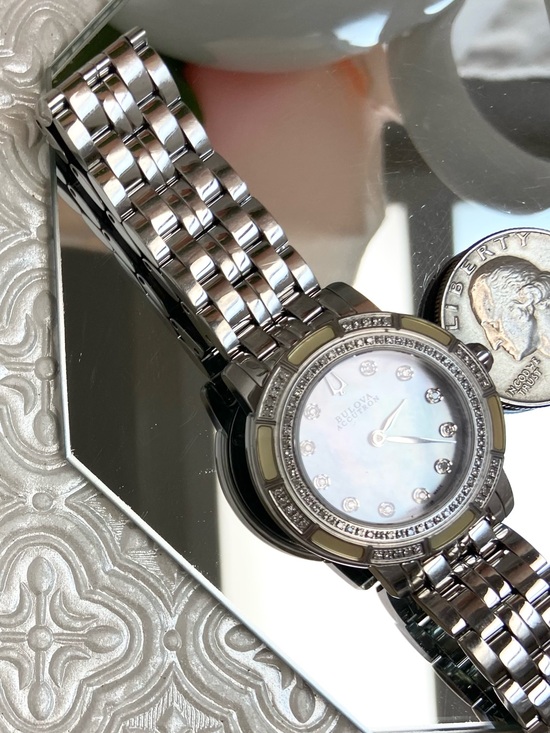 Bulova Accutron Pemberton Swiss Made Diamond Accented Bezel Dial Stainless Watch main image 10
